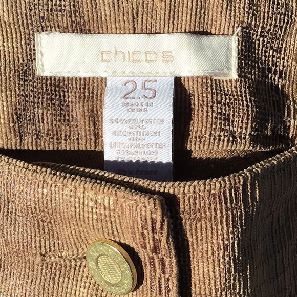 Chico’s Corduroy Snake Print Pants size 2.5 - Picture 3 of 6